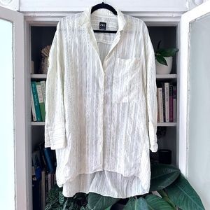 ZARA oversized white / ecru button-up shirt